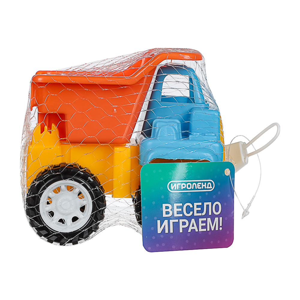 ИГРОЛЕНД Самосвал-камазик игрушечный в сетке, пластик, 9x11,5x11 см, 4 дизайна, для детей 3+, арт.№ 292-459