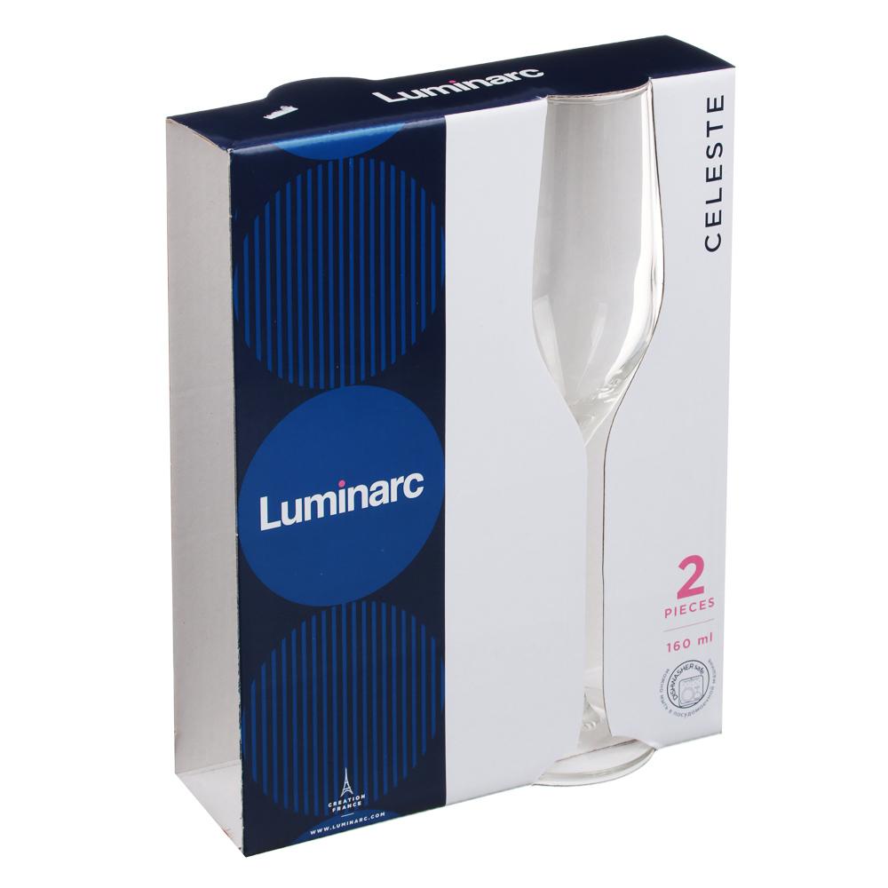 LUMINARC Селест Набор бокалов для шампанского 2 шт 160 мл, стекло, арт.№ 878-540