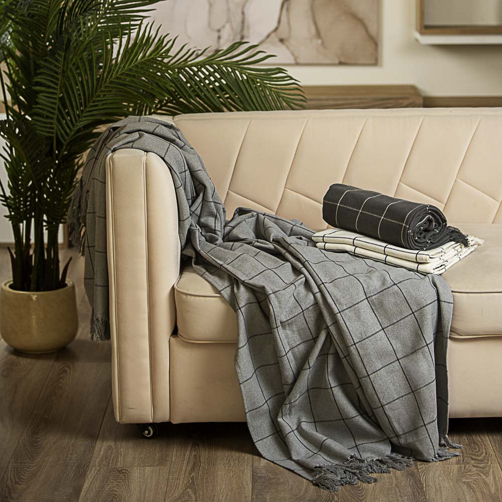 PROVANCE Сканди Плед 140х200см, 100% хлопок, 3 цвета, арт.№ 486-078