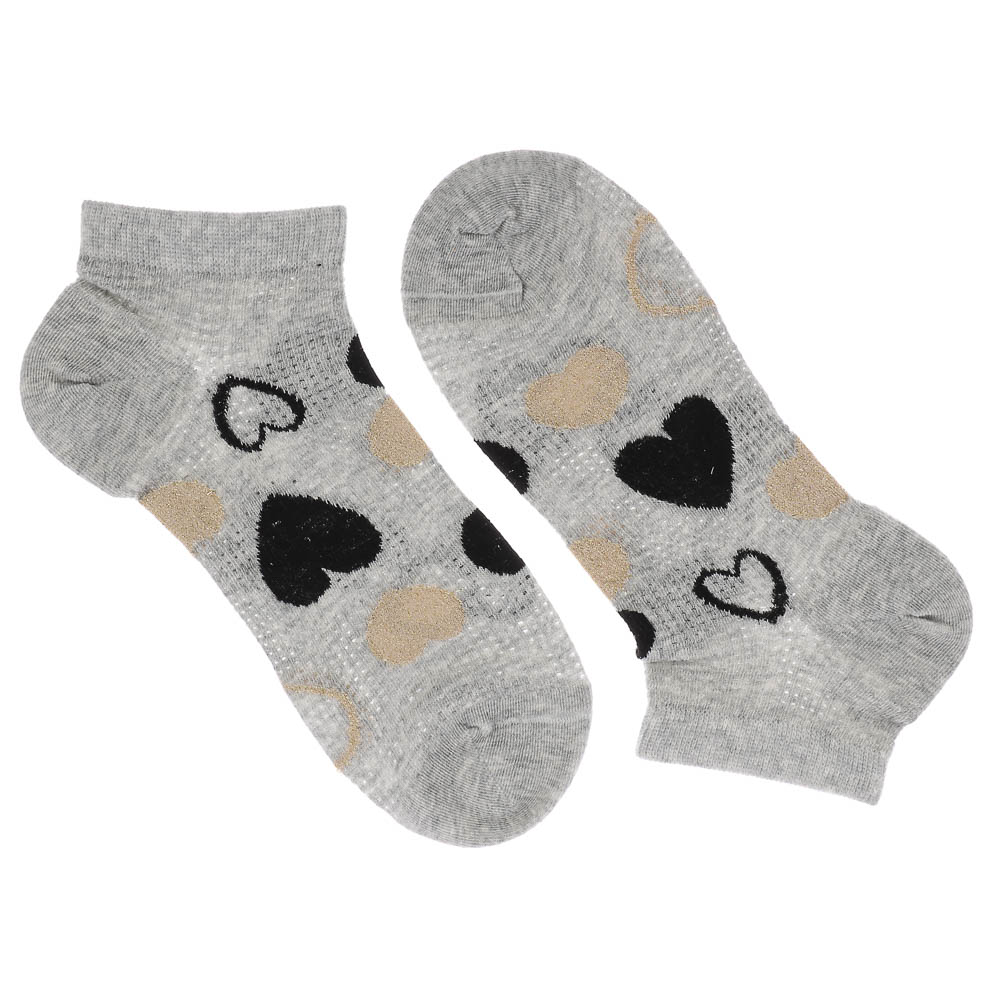 Носки женские короткие с рисунком, тм Turkan, р. 36-41, 90%хлопок,8% п/а, 2%лайкра,разноцветные,6460, арт.№ 019-565