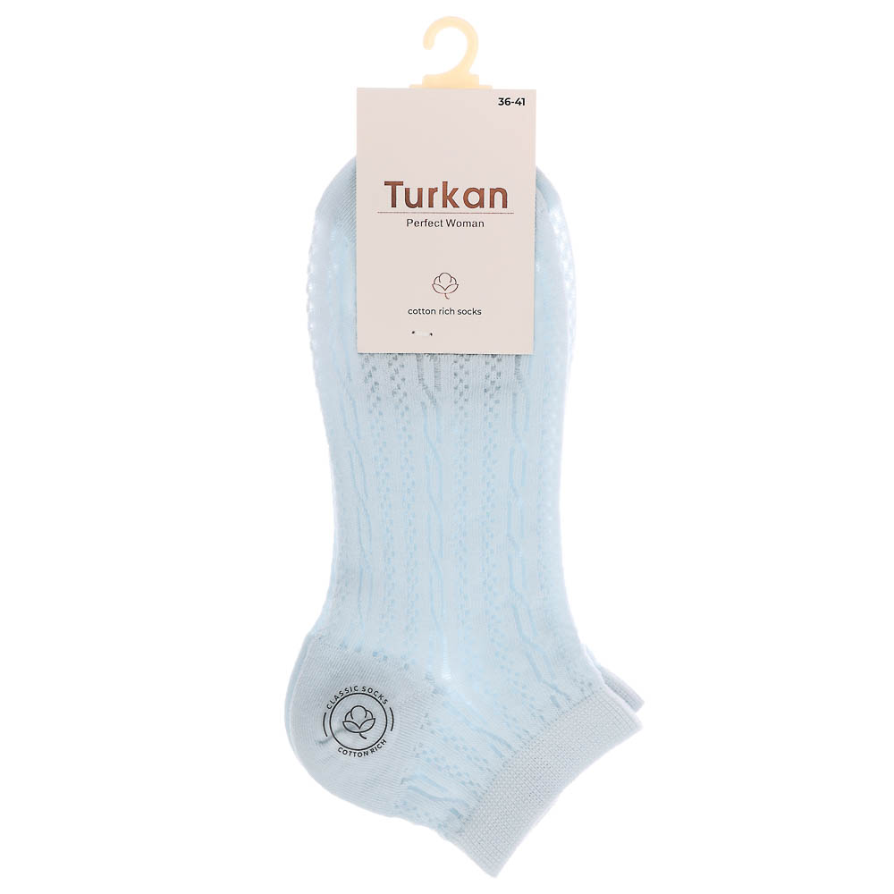Носки женские короткие, тм Turkan, р. 36-41, 90%хлопок, 8% п/а, 2%лайкра,цвета в ас-те, MY7209, арт.№ 019-566