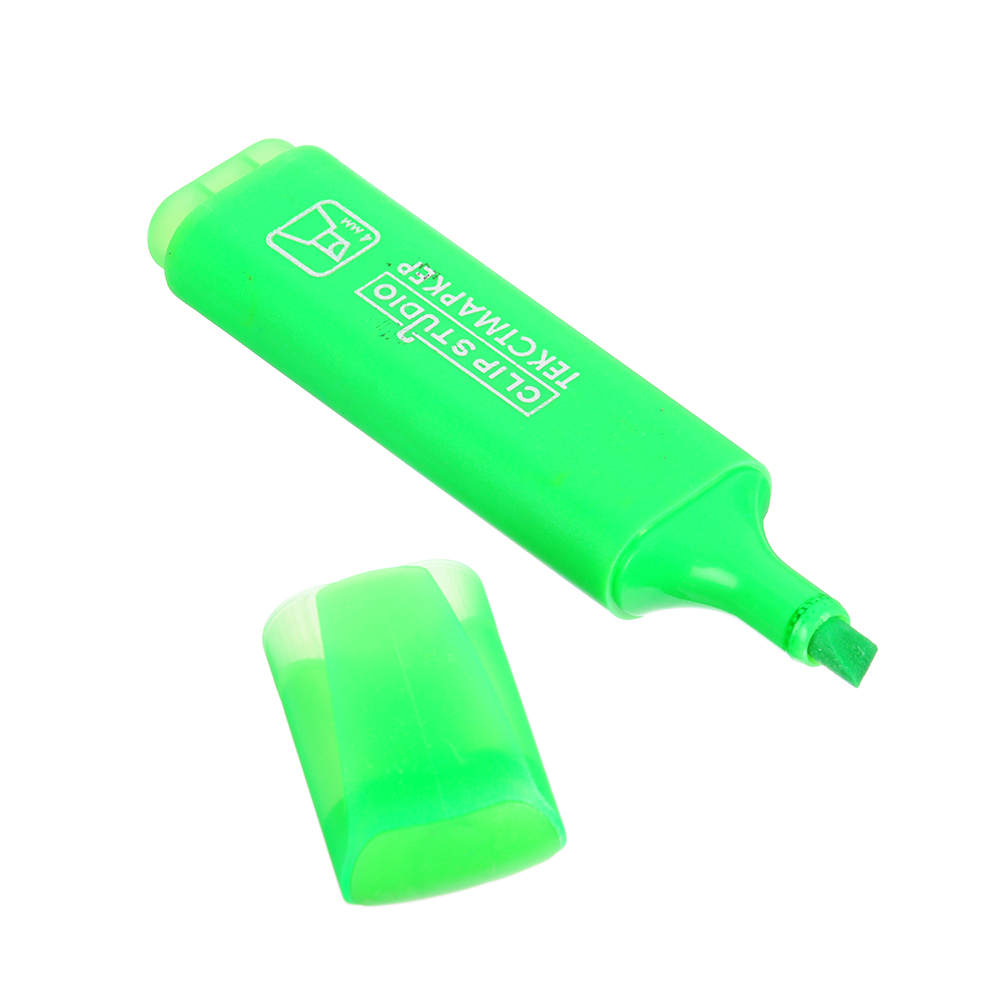 Маркер-выделитель зеленый, плоский корпус, скошенный наконечник, линия 4мм, арт.№ 526-500