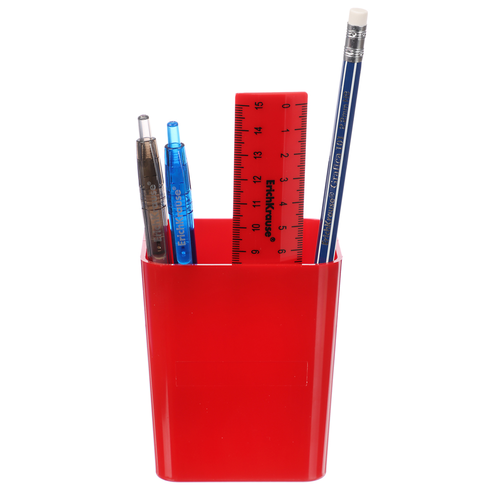 Erich Krause Набор канцелярский, 5 предметов: 2 ручки, карандаш, линейка, пл.стакан, 55687, 55688, арт.№ 234-066