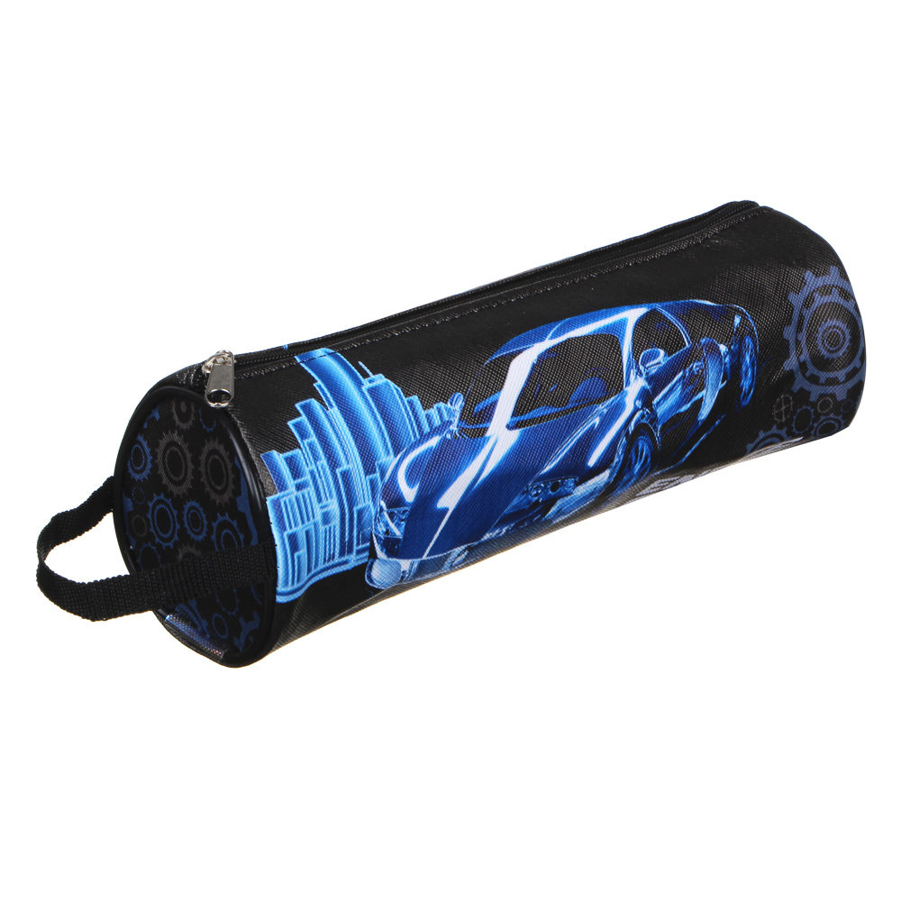 Энджин Сити Пенал, мягкий круглый, 21х7х7см, ПВХ 0,8мм, с ручкой, с антисминаемым вкладышем, арт.№ 238-247