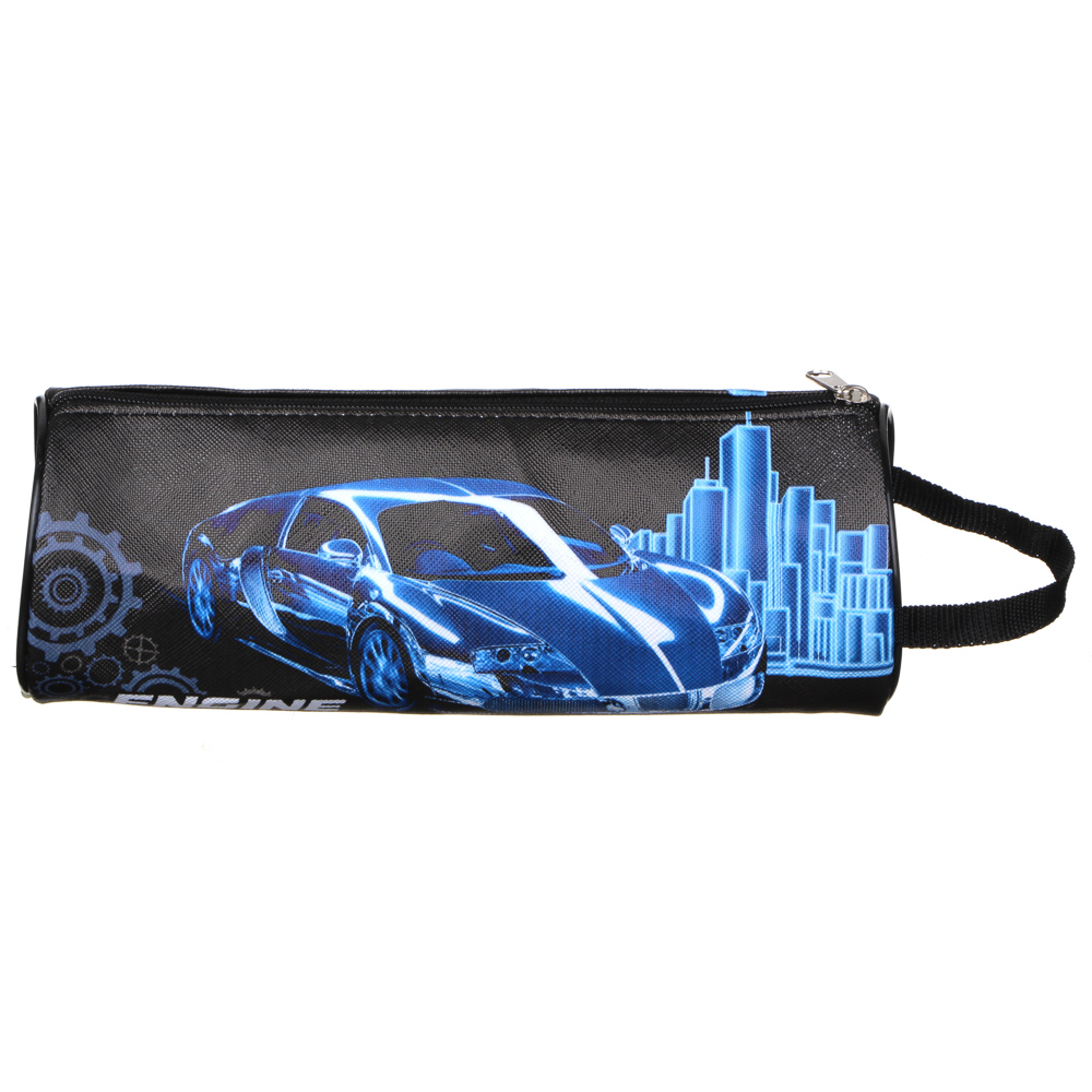 Энджин Сити Пенал, мягкий круглый, 21х7х7см, ПВХ 0,8мм, с ручкой, с антисминаемым вкладышем, арт.№ 238-247