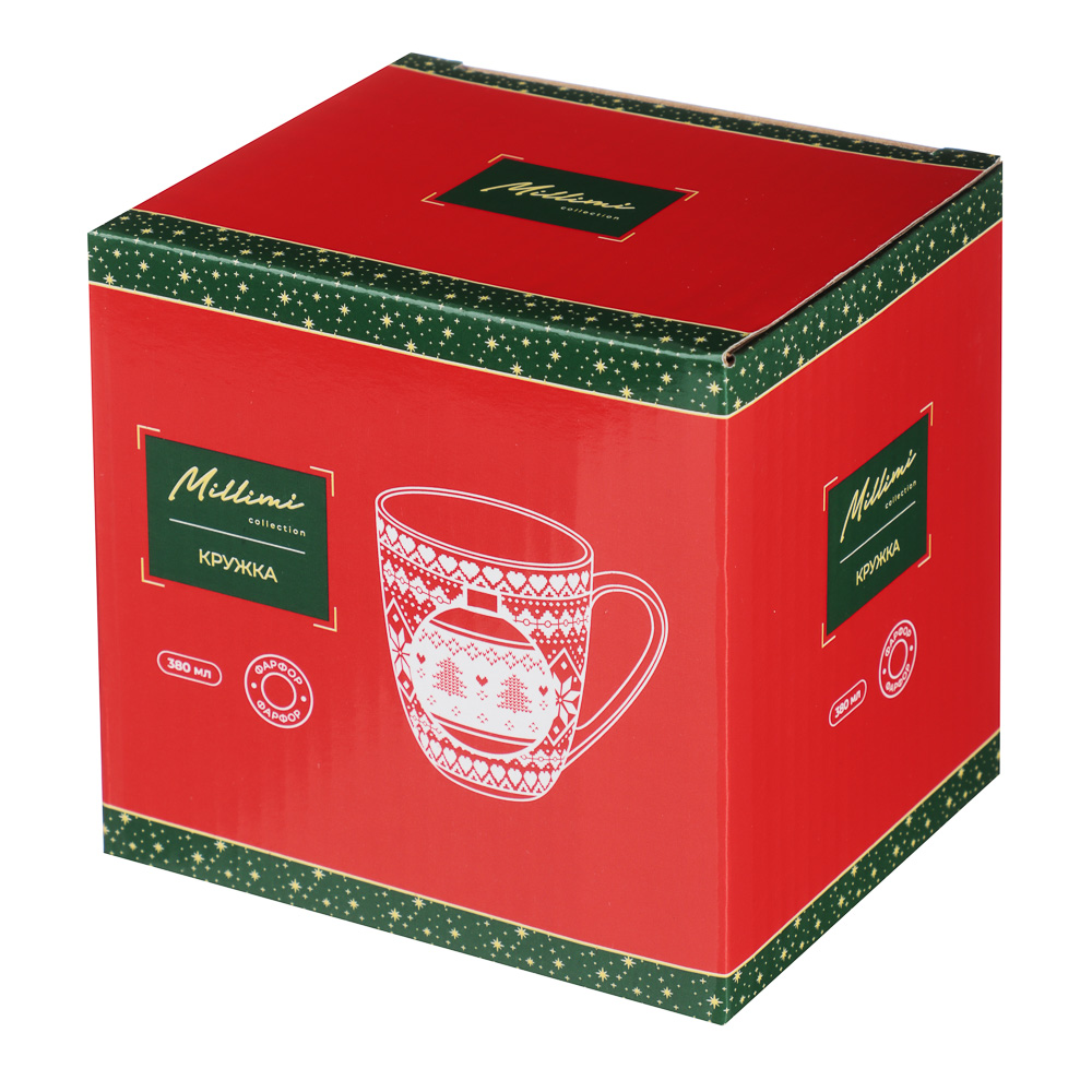MILLIMI Рельеф шарик Кружка 380мл, фарфор, подарочная упаковка, арт.№ 820-918