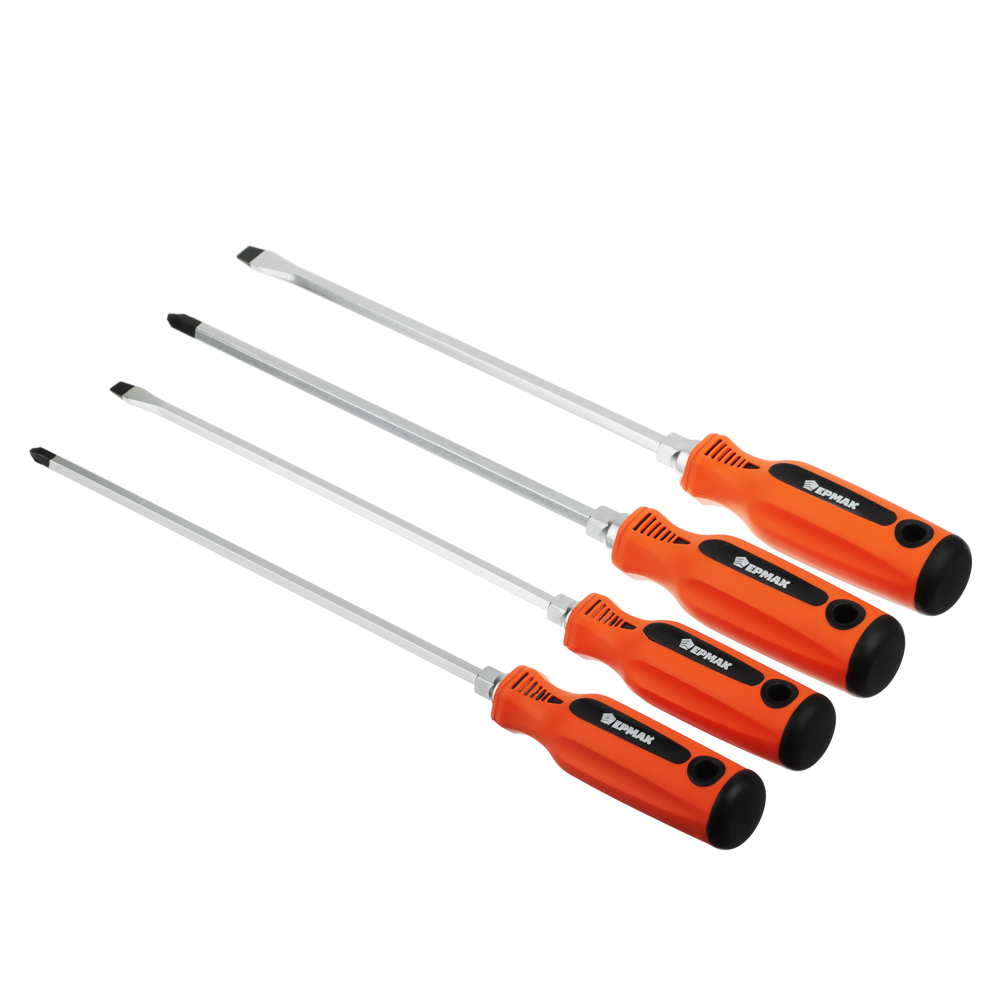 ЕРМАК Набор усиленных отверток 4шт SL 6*250; 8*250/ PH2*250;PH3*250, арт.№ 651-233