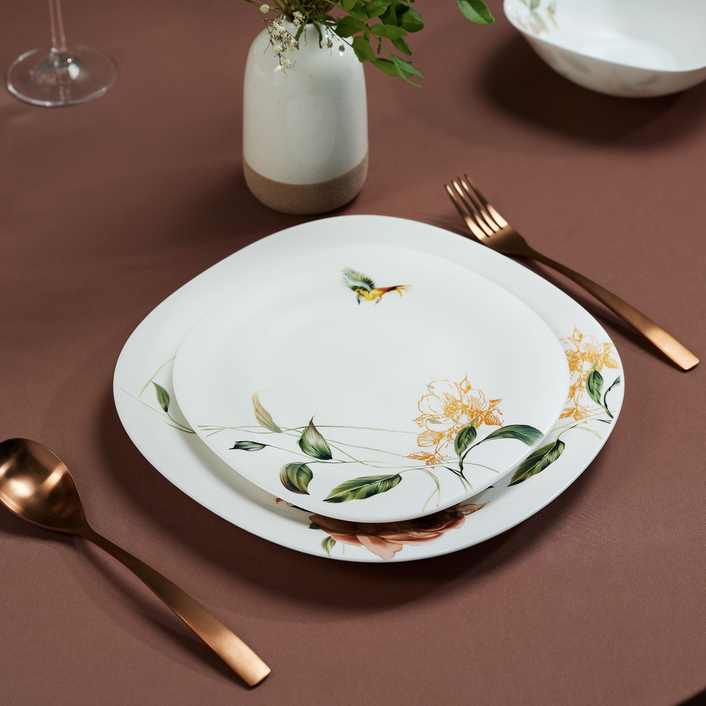 MILLIMI Анета Набор столовой посуды 13 пр., опаловое стекло, квадратная форма, 19019, арт.№ 818-456