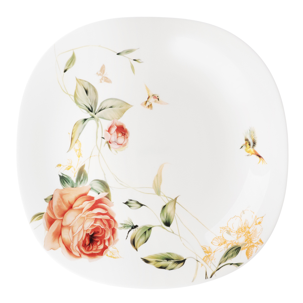 MILLIMI Анета Набор столовой посуды 13 пр., опаловое стекло, квадратная форма, 19019, арт.№ 818-456