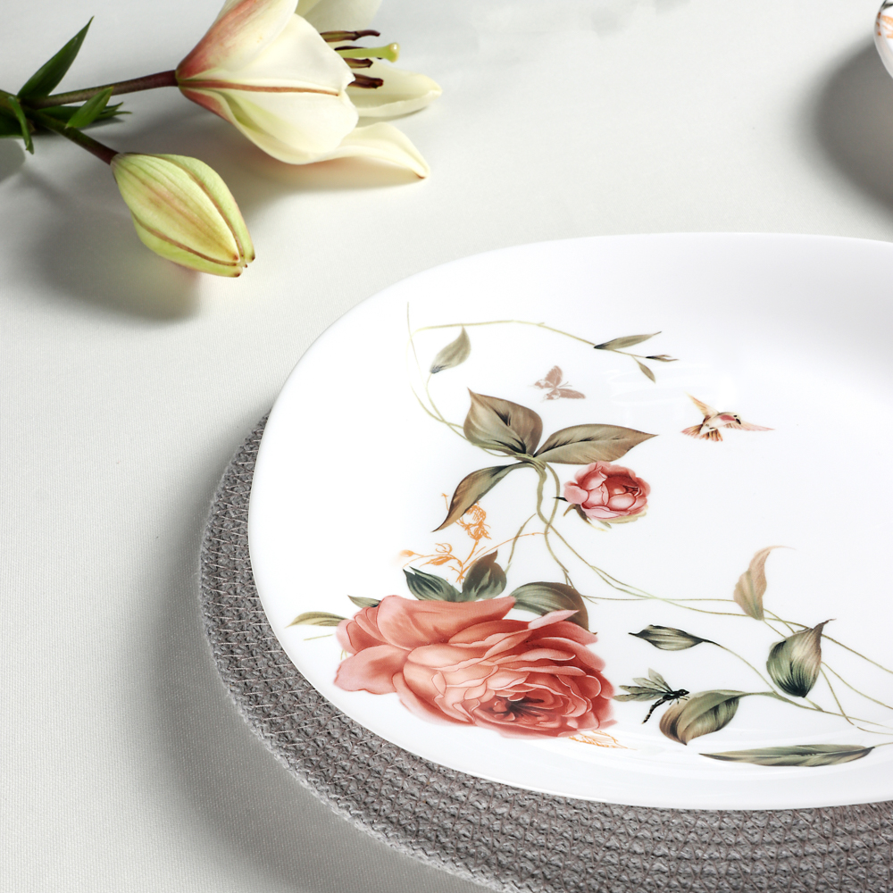 MILLIMI Анета Набор столовой посуды 13 пр., опаловое стекло, квадратная форма, 19019, арт.№ 818-456