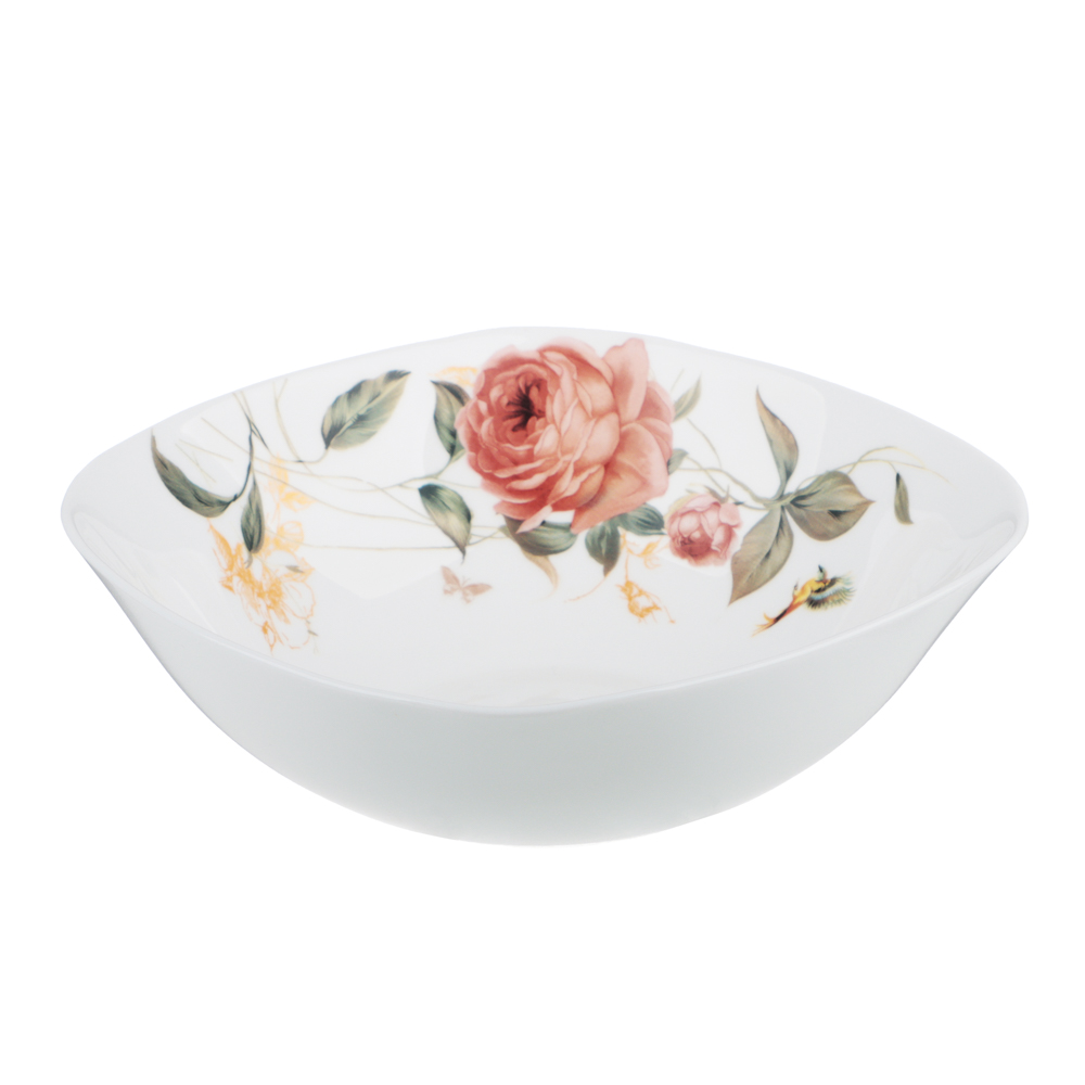 MILLIMI Анета Салатник опаловое стекло 16,5см, квадратная форма, 19019, арт.№ 818-459