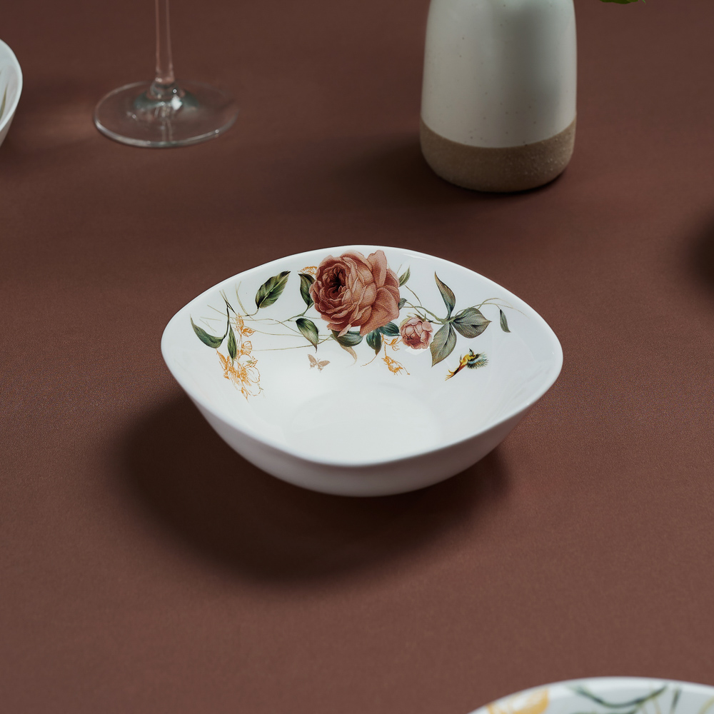 MILLIMI Анета Салатник опаловое стекло 16,5см, квадратная форма, 19019, арт.№ 818-459