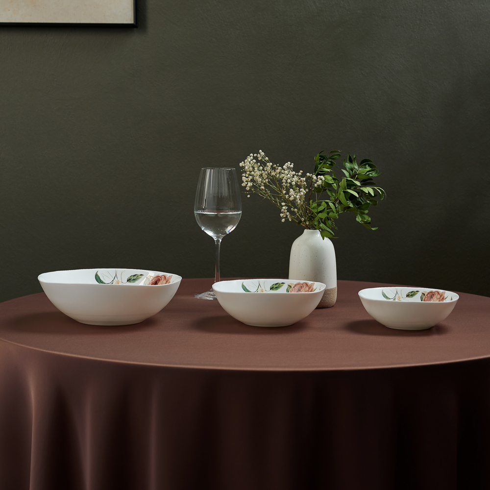 MILLIMI Анета Салатник опаловое стекло 16,5см, квадратная форма, 19019, арт.№ 818-459