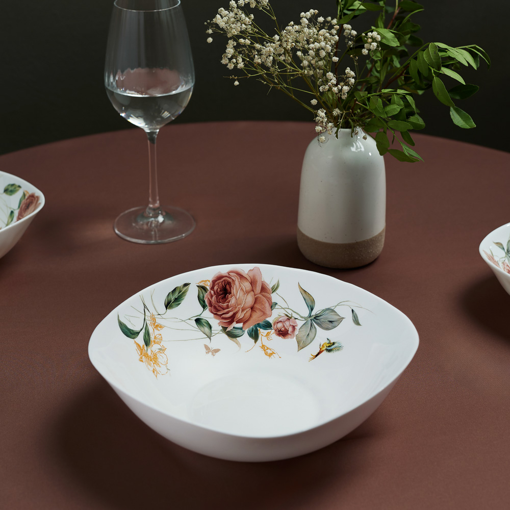 MILLIMI Анета Салатник, опаловое стекло 24см, квадратная форма, 19019, арт.№ 818-468