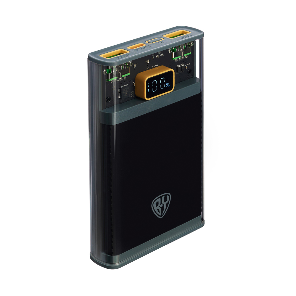 Аккумулятор мобильный BY 10000мАч, Быстрая зарядка QC3.0, PD22,5W, 5А, прозрачный, арт.№ 031-066