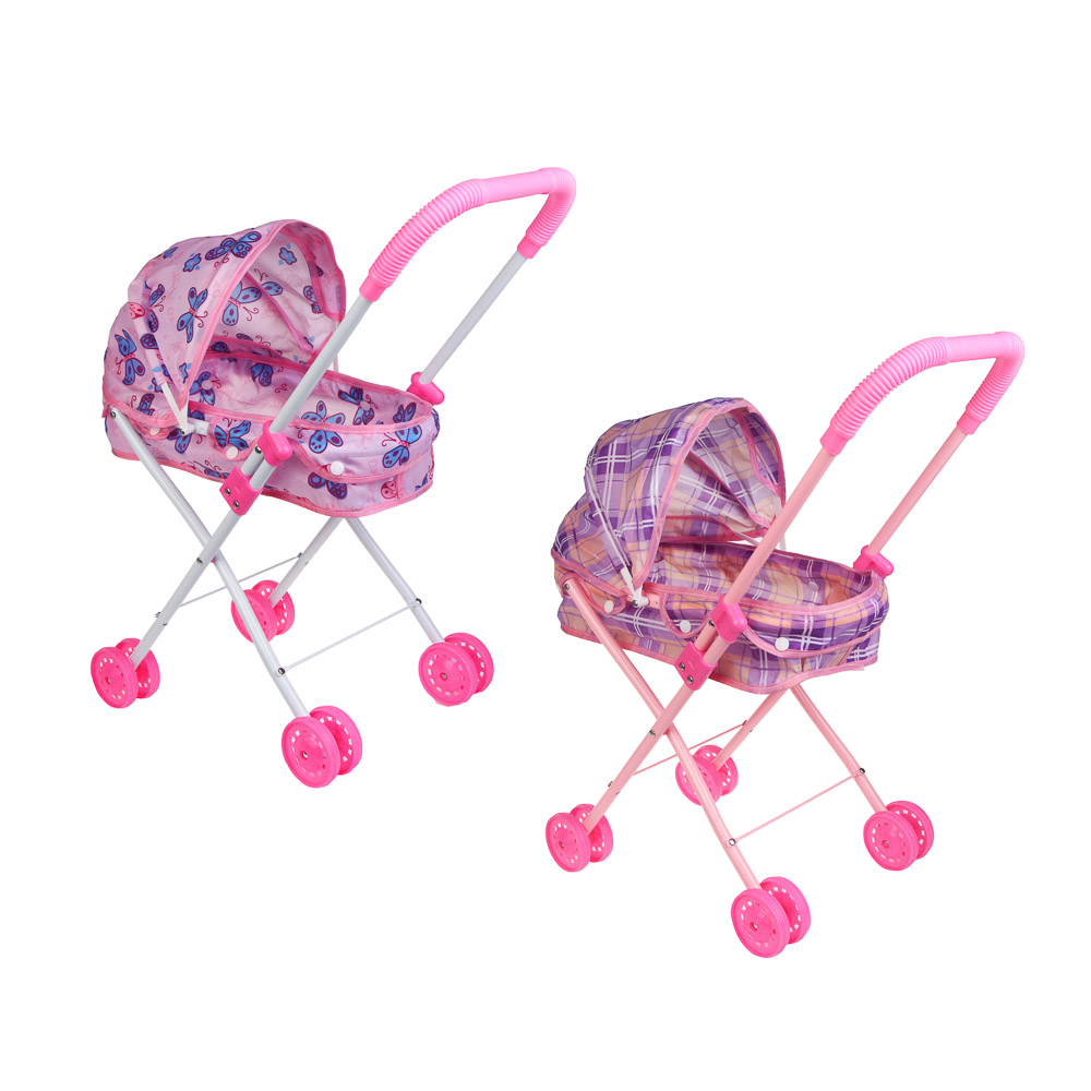 ИГРОЛЕНД Коляска люлька складная, ABS, сталь, полиэстер, 28х54х48см, арт.№ 278-082
