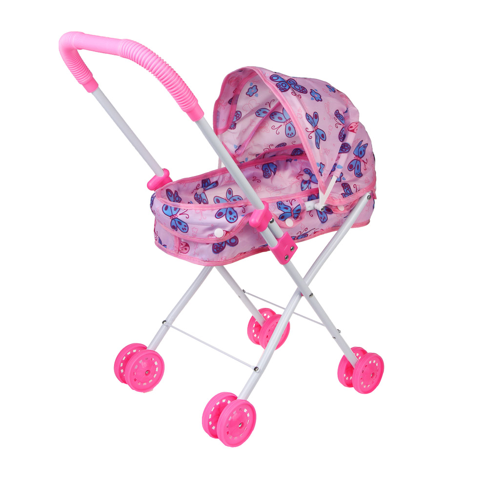 ИГРОЛЕНД Коляска люлька складная, ABS, сталь, полиэстер, 28х54х48см, арт.№ 278-082