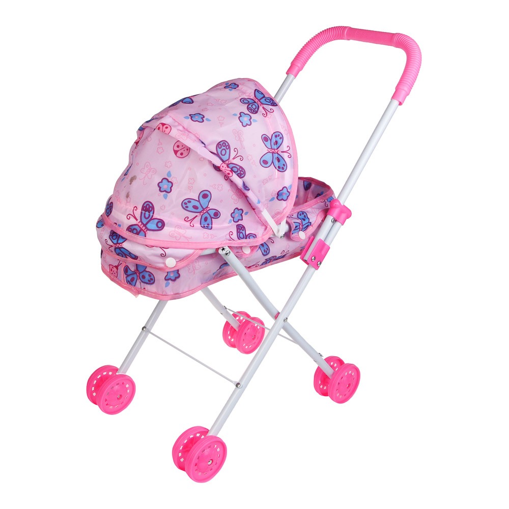 ИГРОЛЕНД Коляска люлька складная, ABS, сталь, полиэстер, 28х54х48см, арт.№ 278-082