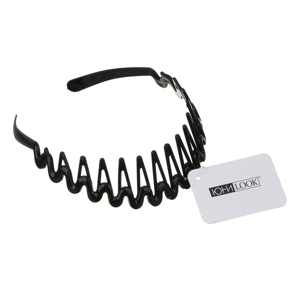 ЮНИLOOK Ободок для волос, 3,5см, пластик, черный, ACS-39, арт.№ 323-016