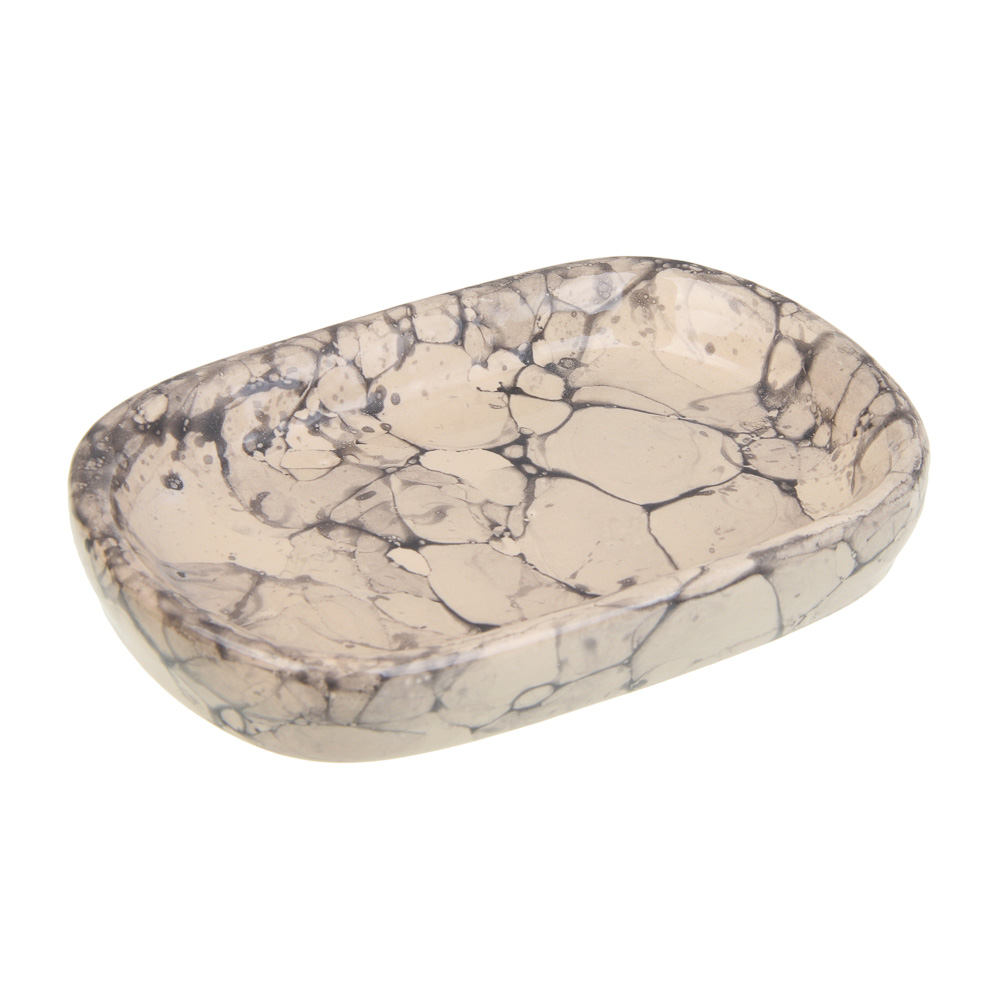 VETTA Мыльница, 13,5x9x2,5 см, керамика, "Космос", мрамор молочный, арт.№ 463-477