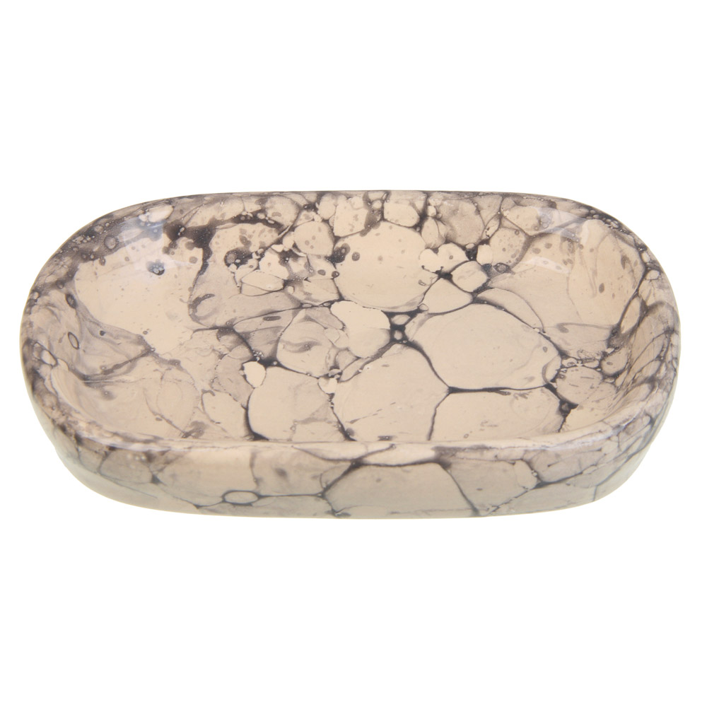 VETTA Мыльница, 13,5x9x2,5 см, керамика, "Космос", мрамор молочный, арт.№ 463-477
