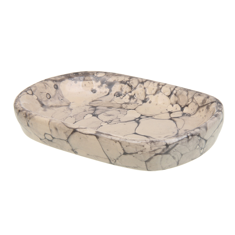 VETTA Мыльница, 13,5x9x2,5 см, керамика, "Космос", мрамор молочный, арт.№ 463-477