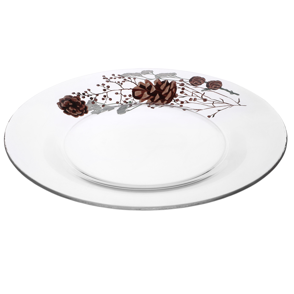 ОСЗ Шишки Тарелка обеденная 25см, стекло, арт.№ 877-708