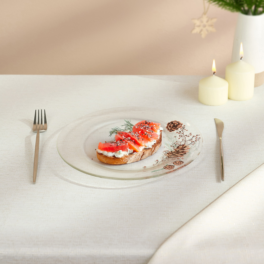 ОСЗ Шишки Тарелка обеденная 25см, стекло, арт.№ 877-708