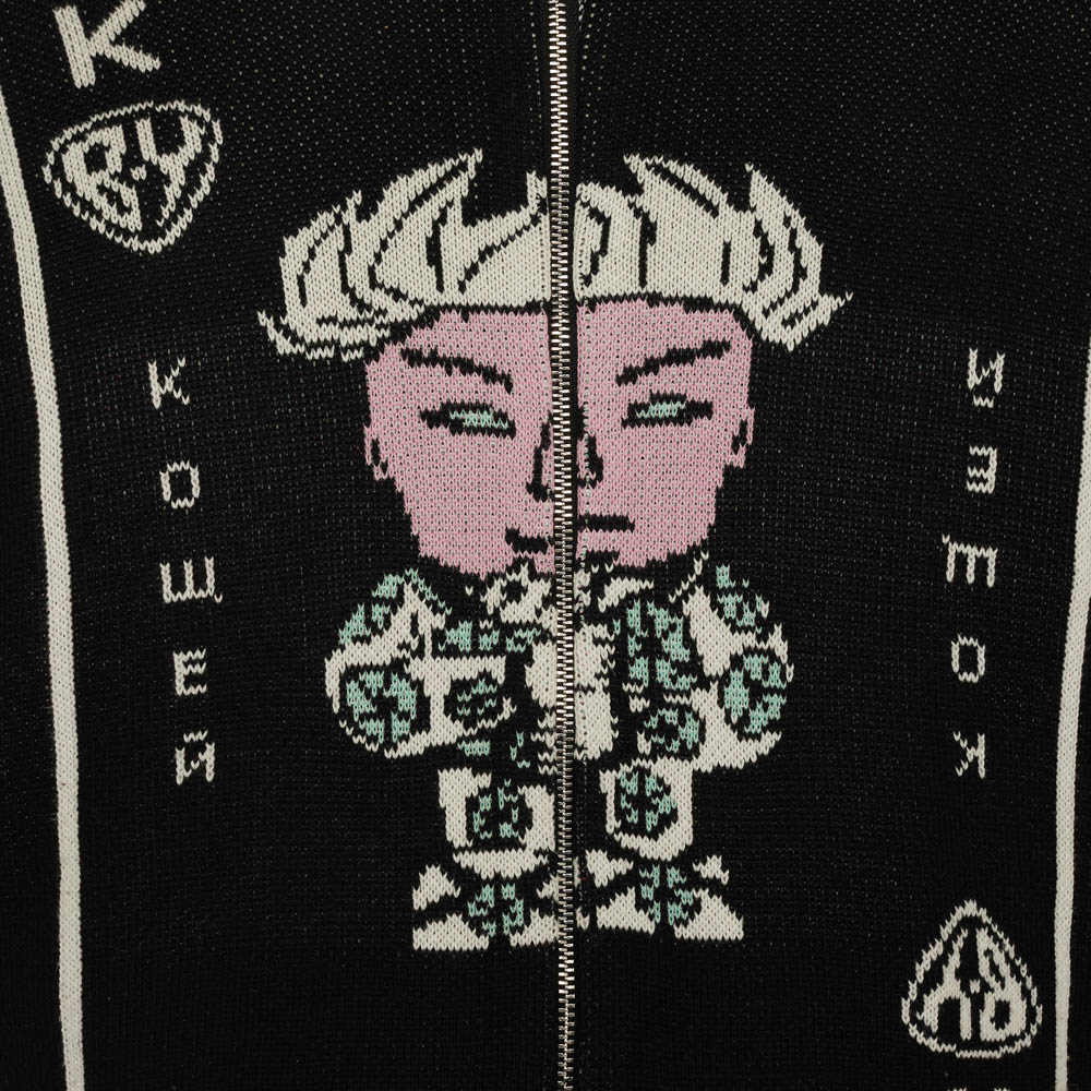 Свитер на молнии "Кощей", унисекс, черный с рисунком, разм.M, арт.№ 080-011