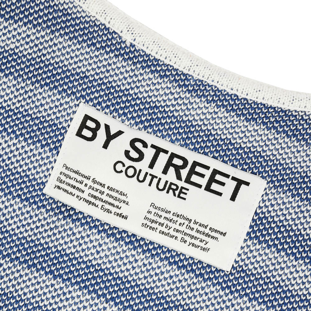 Свитер на пуговицах "BY STREET COUTURE", унисекс, бело-синий, разм.M, арт.№ 080-023