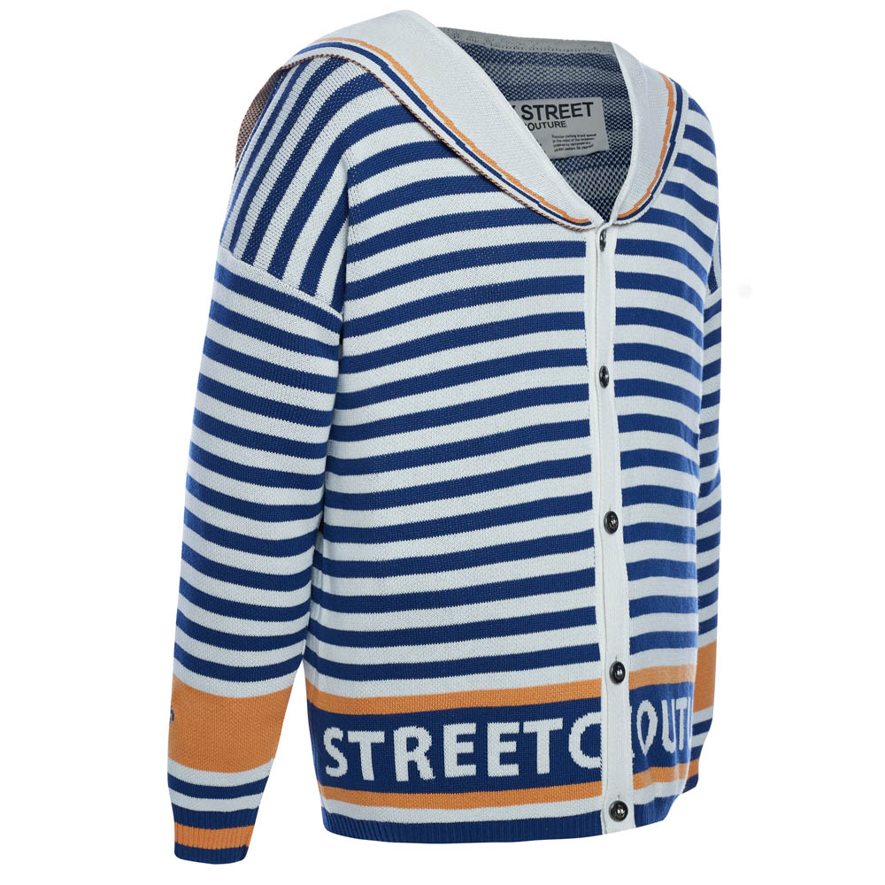 Свитер на пуговицах "BY STREET COUTURE", унисекс, бело-синий, разм.M, арт.№ 080-023