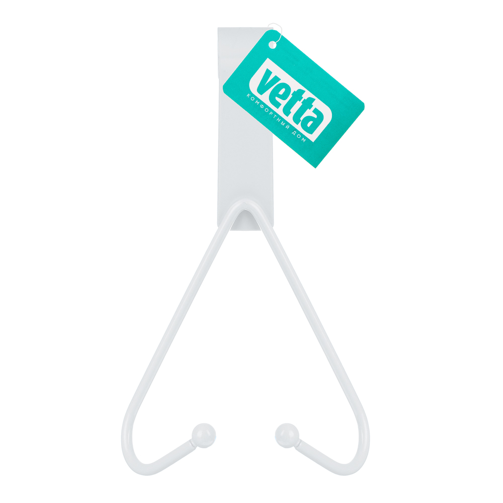 Вешалка надверная тм VETTA, 2 крючка, металл, 12х15х5см, 3 цвета, арт.№ 465-164