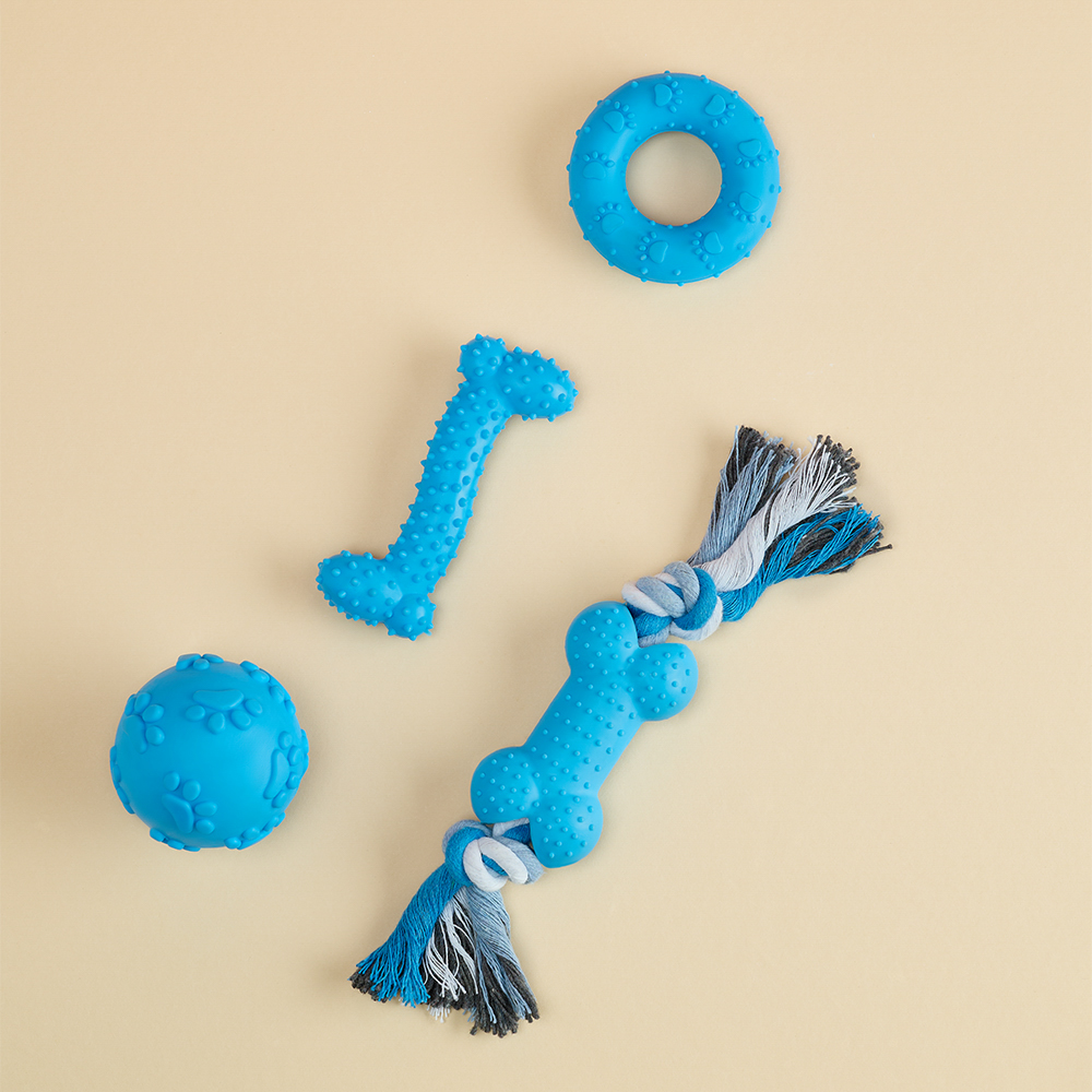 VETTA Набор игрушек для домашних животных, термопластичная резина, хлопчатобумажная веревка, 5 шт, арт.№ 273-458