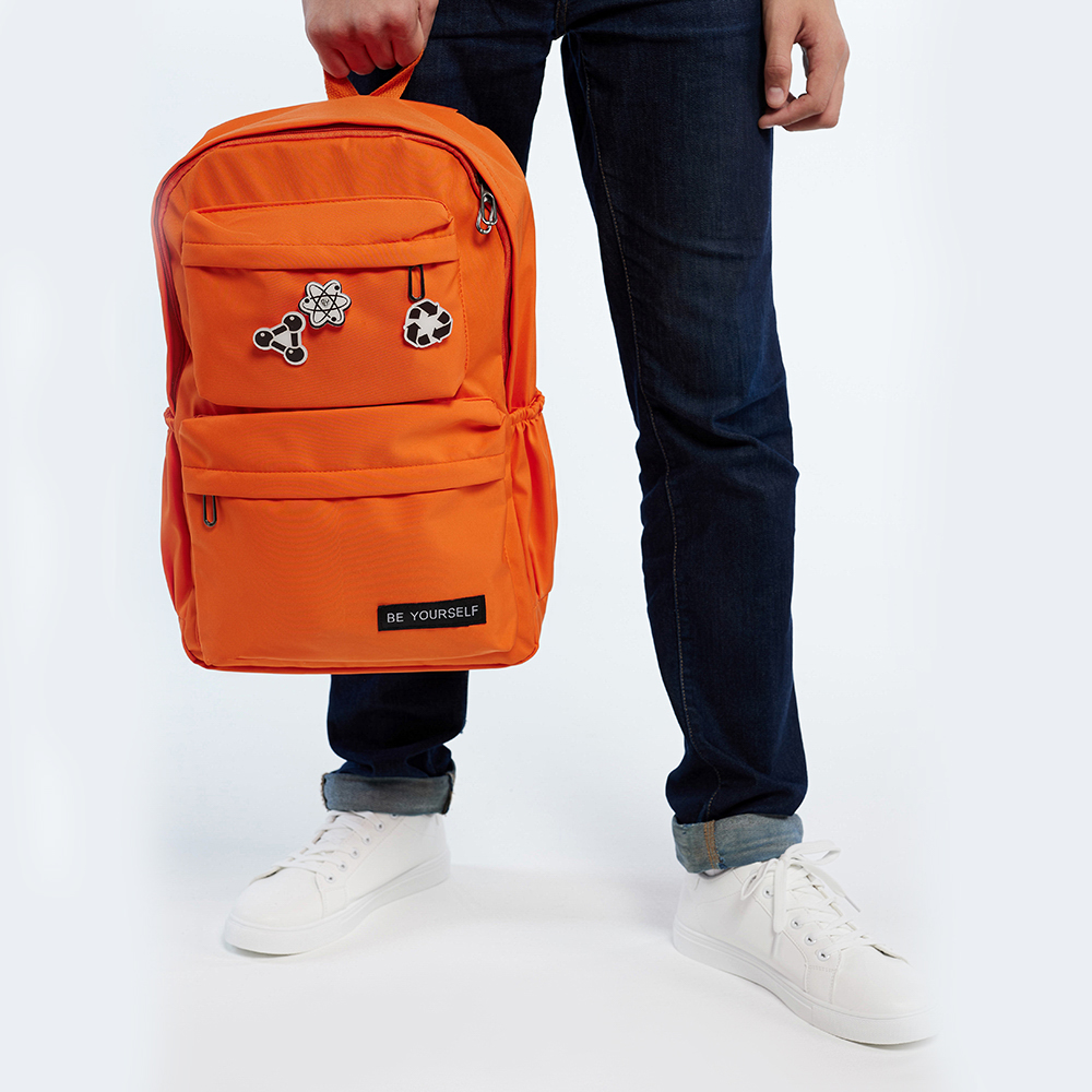 ClipStudio Рюкзак подростковый 45x30,5x13см, 1 отд., 6 карм., значки, ПЭ, оранжевый, арт.№ 254-714