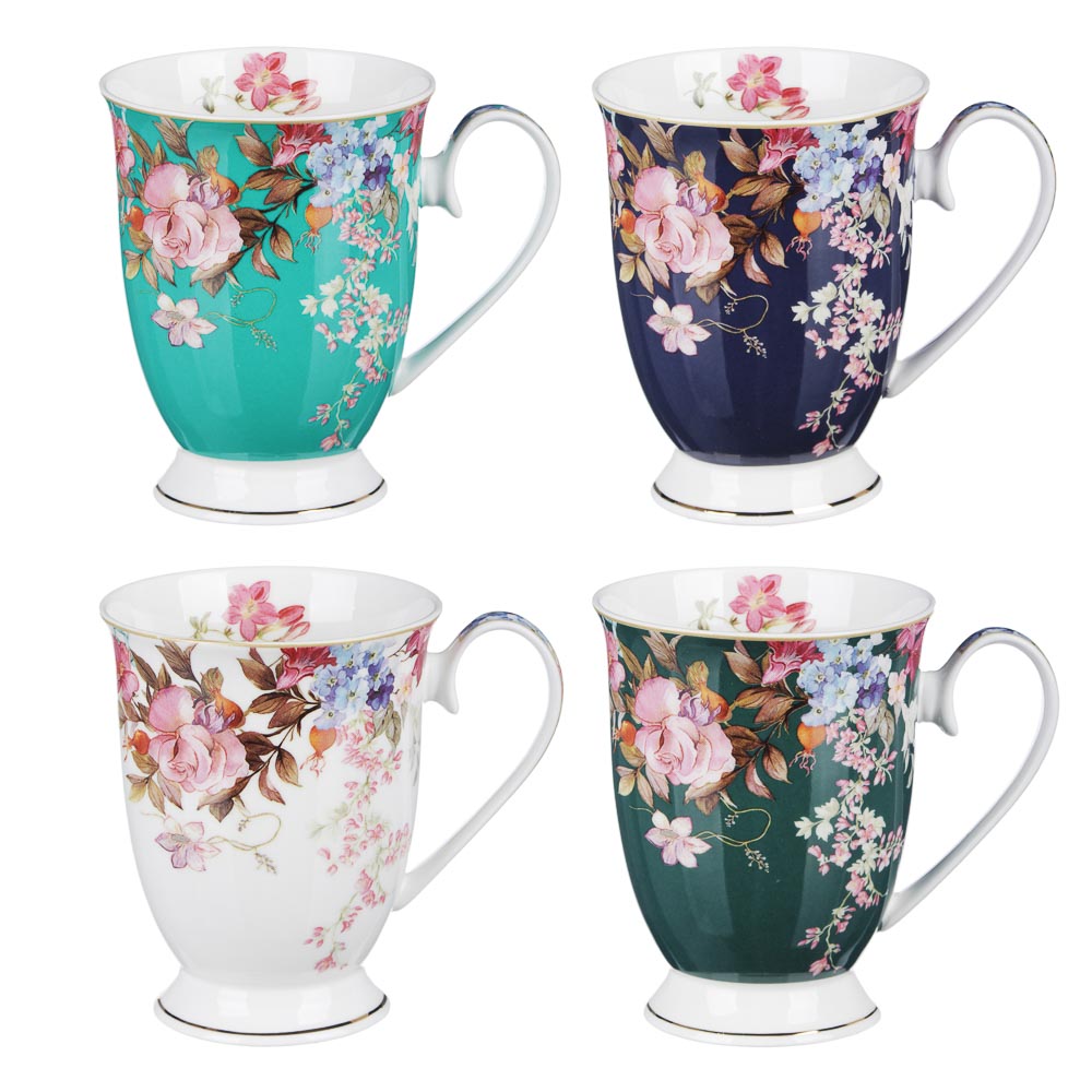 MILLIMI Японский сад Кружка 320мл, костяной фарфор, 4 дизайна, подар. упак., арт.№ 802-031