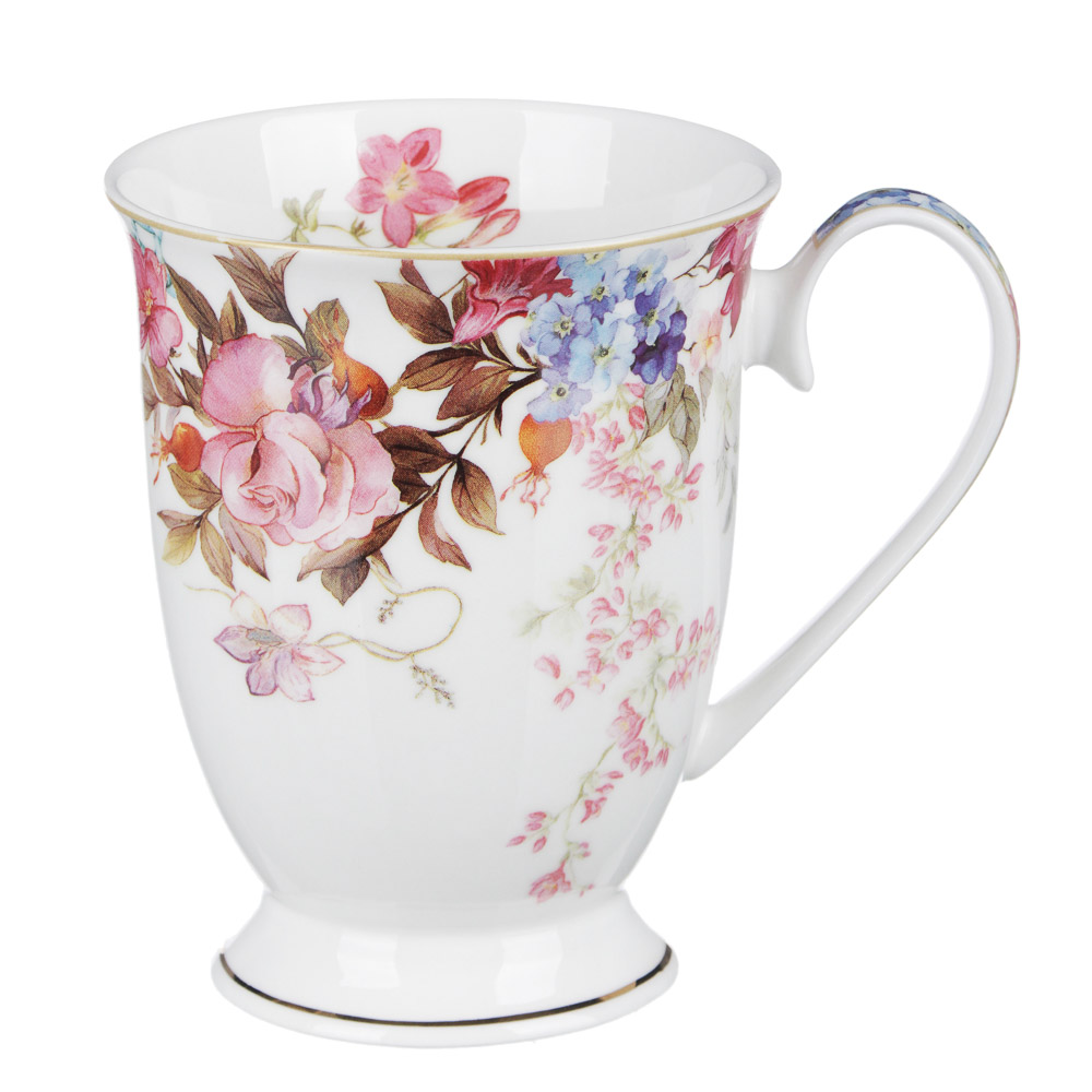 MILLIMI Японский сад Кружка 320мл, костяной фарфор, 4 дизайна, подар. упак., арт.№ 802-031