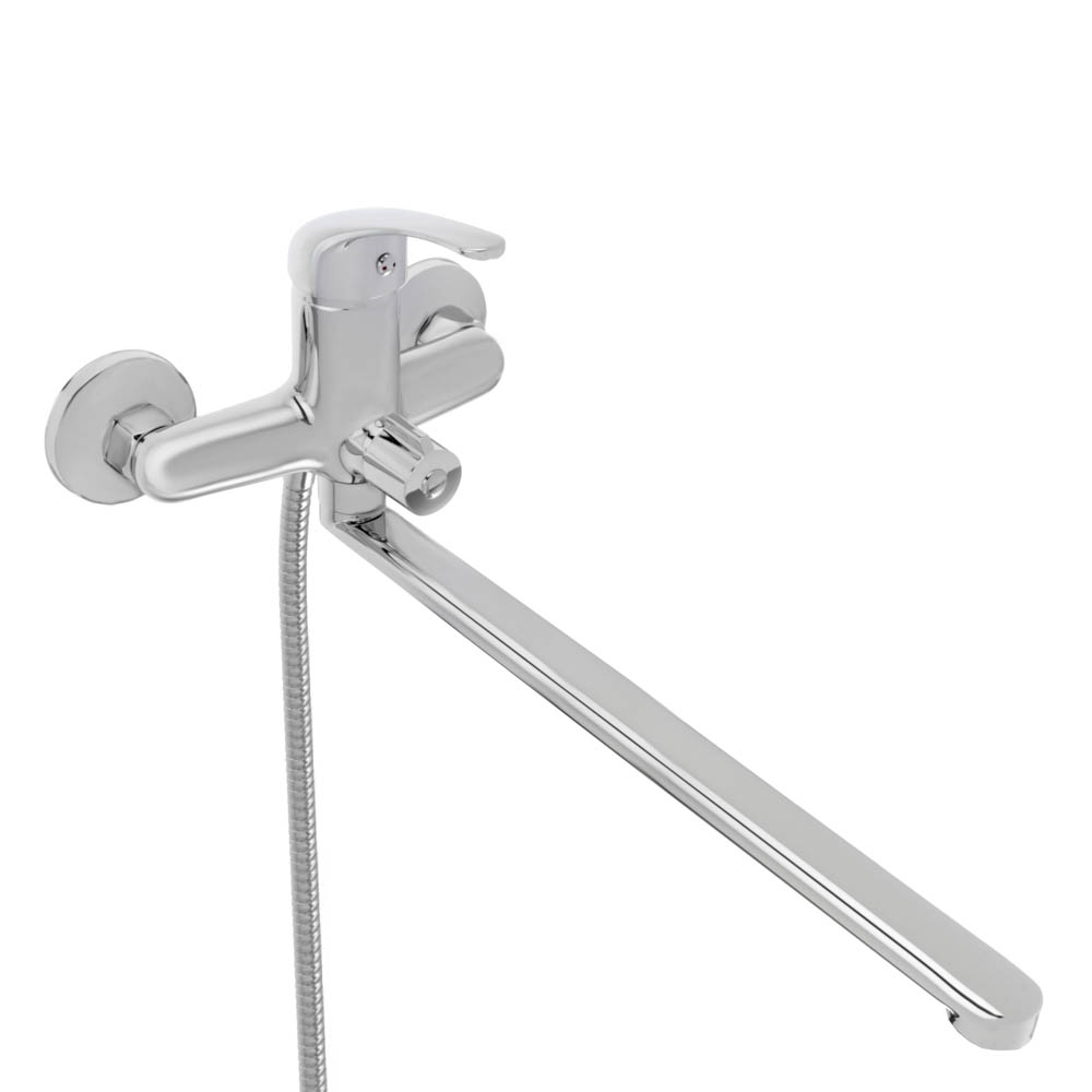 СоюзКран Смеситель для ванны с душем, прямой излив 35см, керам. картридж 35мм, хром, цинк, SK08-P109, арт.№ 553-065