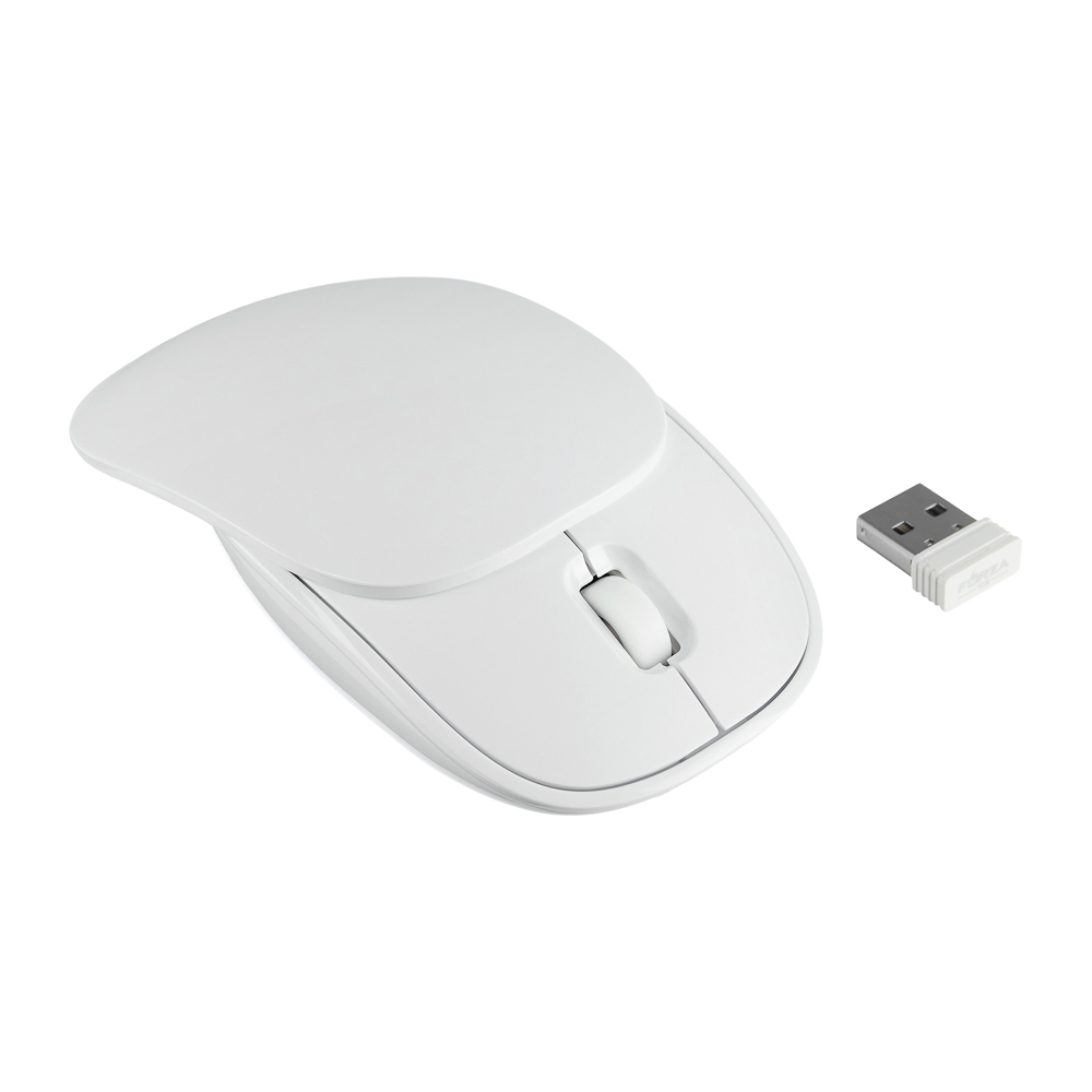 Компьютерная мышь беспроводная FORZA, 1000/1400/1800 DPI, 2.4GHz, 1xAAA, слайдер, белая, арт.№ 405-093