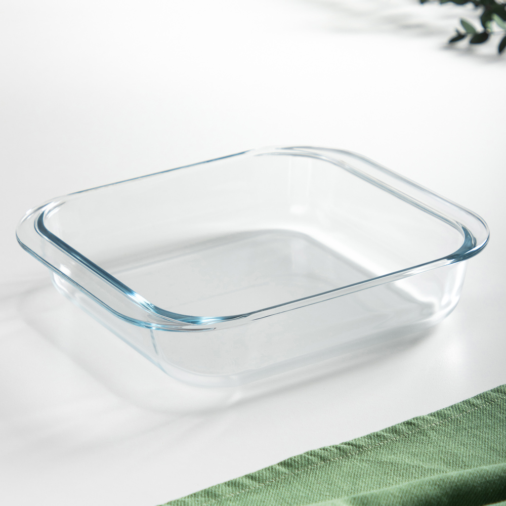 SATOSHI Форма для запекания жаропрочная квадратная, с ручками, стекло, 24.5x21.9x5.1см, 1,8л, арт.№ 825-017