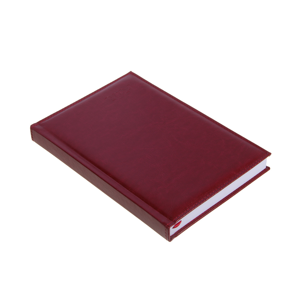 Ежедневник на 2024 "БИЗНЕС" А5, 352 стр.ы, тв.обл.с поролоном, искусственная кожа, красный, арт.№ 572-133