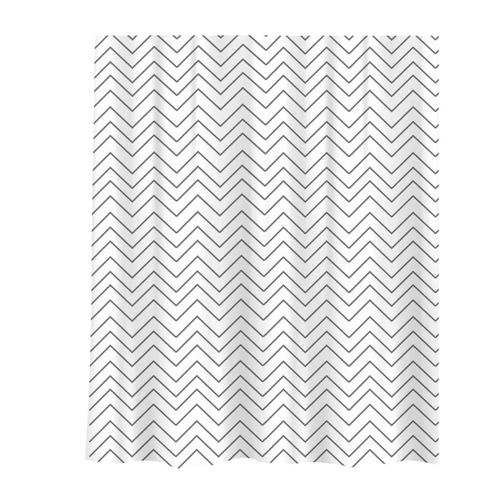 Шторка для ванной тм VETTA Рондо, полиэстер 90гр., 180x180 см, белый фон, темно-серые полосы, арт.№ 461-655