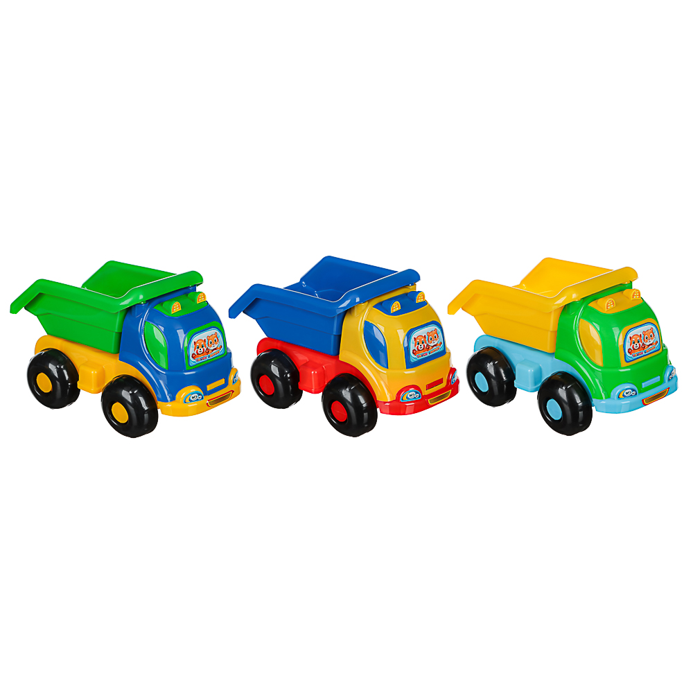 ИГРОЛЕНД Самосвал игрушечный в сетке, пластик, 16х26х17 см, 3 дизайна, для детей 3+, арт.№ 292-462