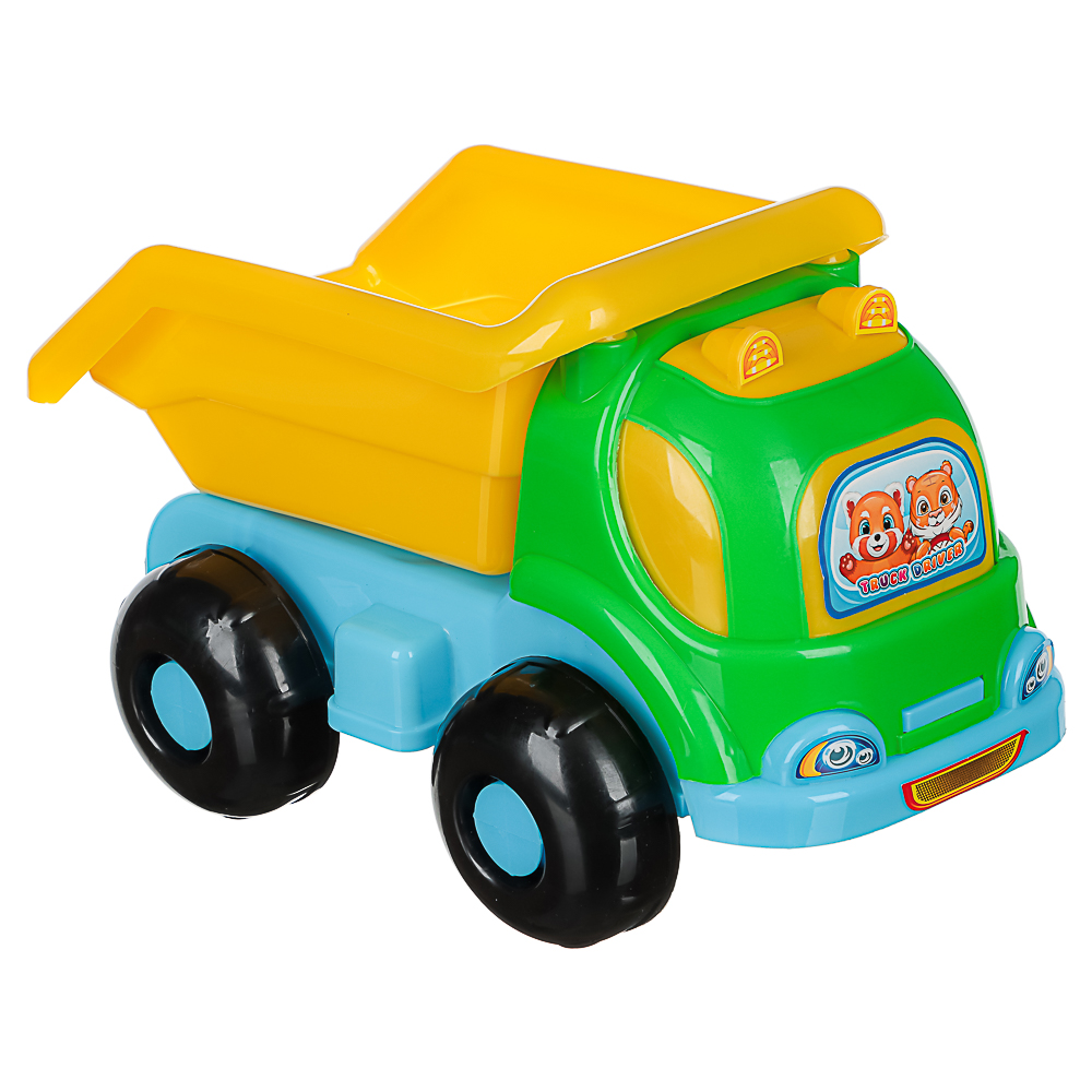 ИГРОЛЕНД Самосвал игрушечный в сетке, пластик, 16х26х17 см, 3 дизайна, для детей 3+, арт.№ 292-462