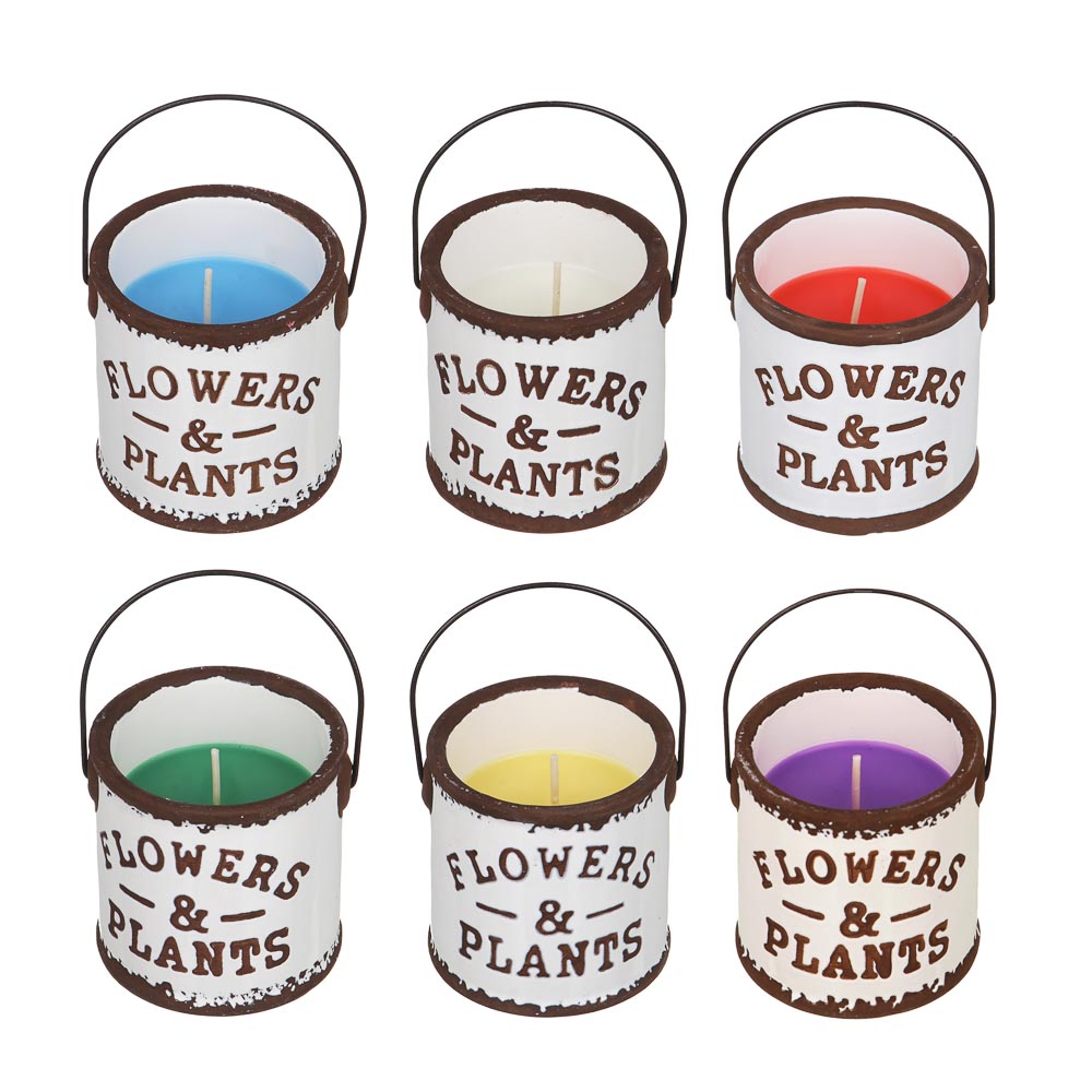 LADECOR Свеча в керамическом декоративном подсвечнике, парафин, 7x7 см, 6 цветов, арт.№ 508-878