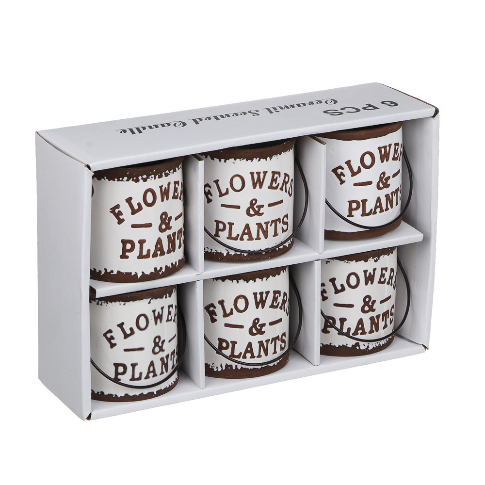 LADECOR Свеча в керамическом декоративном подсвечнике, парафин, 7x7 см, 6 цветов, арт.№ 508-878