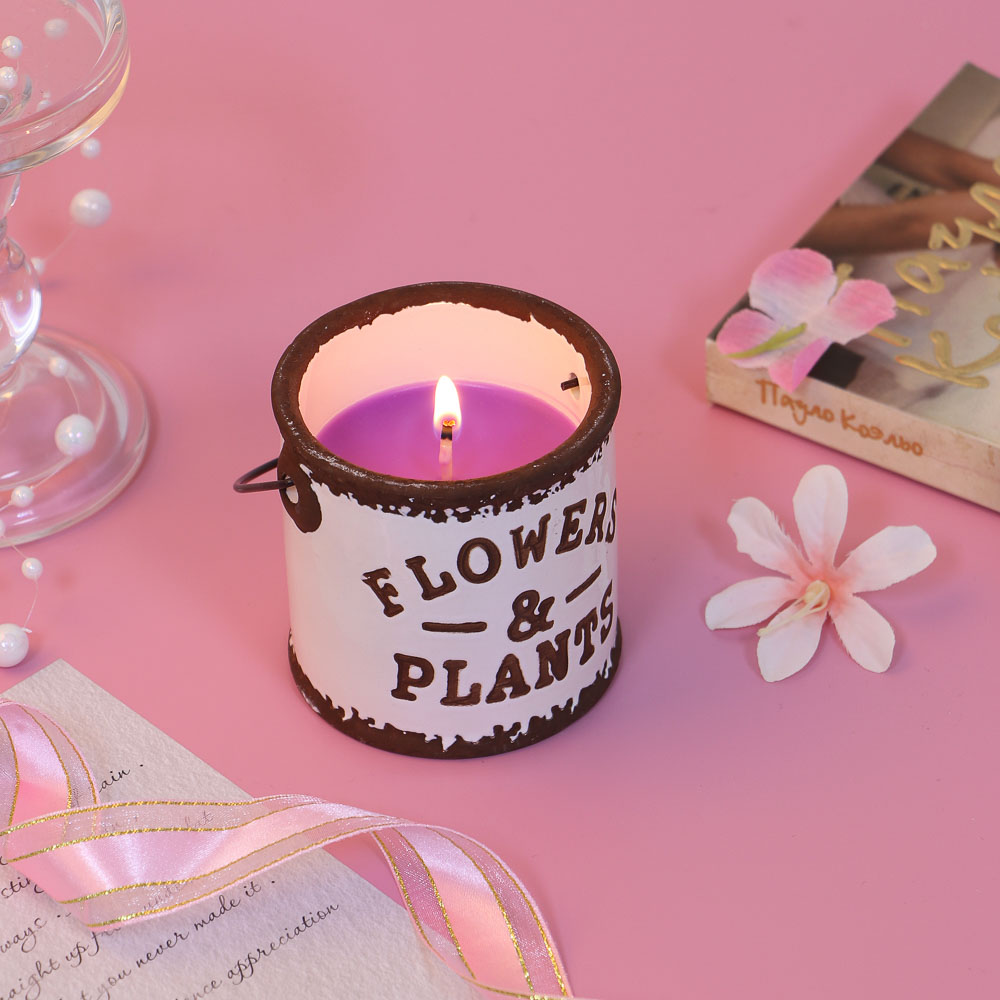 LADECOR Свеча в керамическом декоративном подсвечнике, парафин, 7x7 см, 6 цветов, арт.№ 508-878