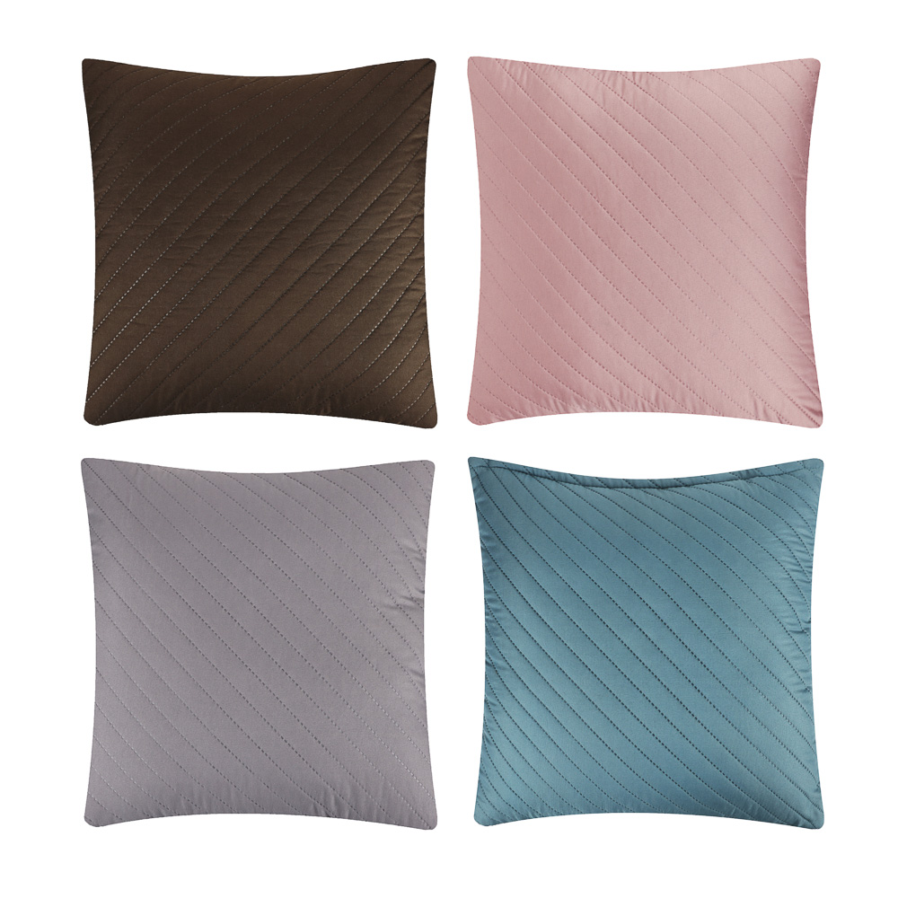 PROVANCE Наволочка декоративная стеганая 40х40см, 100% полиэстер, 4 цвета, арт.№ 497-041