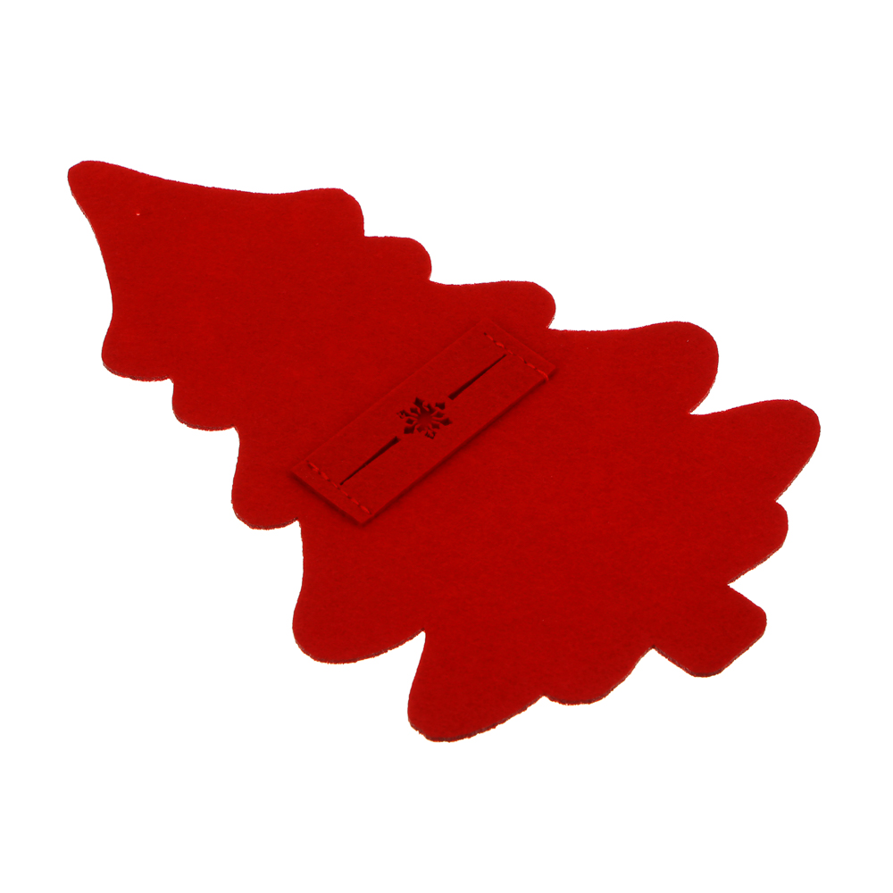 PROVANCE Винтер Подставка фетровая под столовые приборы, 2шт в комплекте, 100% полиэстер, красный, арт.№ 492-178