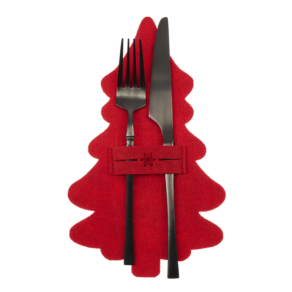 PROVANCE Винтер Подставка фетровая под столовые приборы, 2шт в комплекте, 100% полиэстер, красный, арт.№ 492-178
