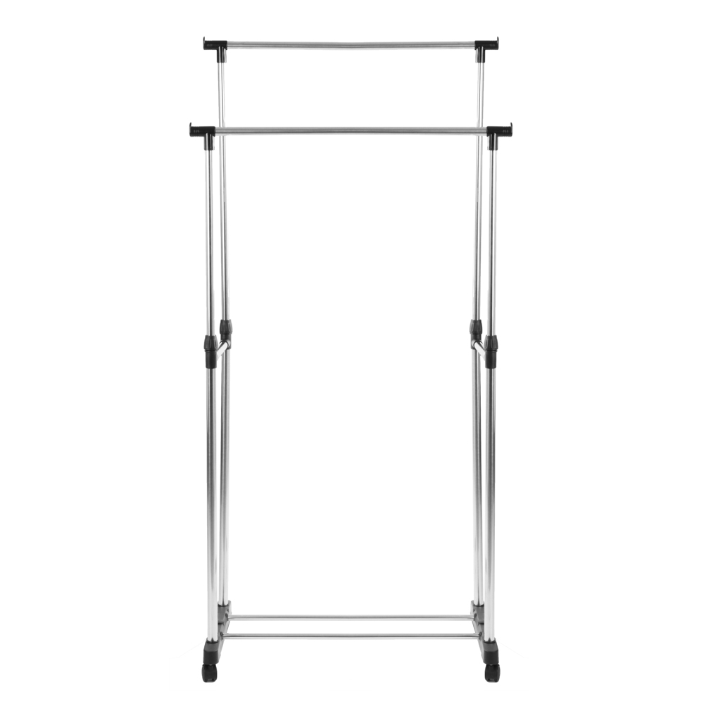 VETTA Вешалка напольная двойная, телескоп., на колесах, металл, пластик, 80x42x80(160)см, арт.№ 465-118